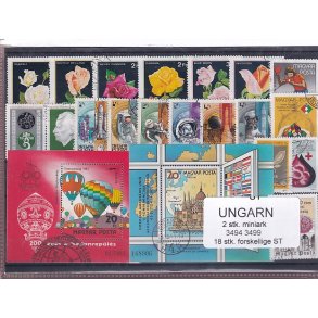 Ungarn - 2 Miniark 3494 - 3499 + 18 stk. Stemplet