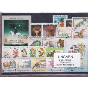 Ungarn - 2 Miniark 3996-4018 + 20 stk. Stemplet