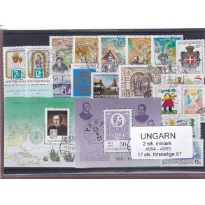 Ungarn - 2 Miniark 4064 - 4065 + 17 stk. Stemplet