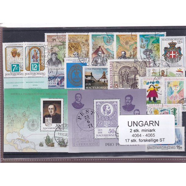 Ungarn - 2 Miniark 4064 - 4065 + 17 stk. Stemplet