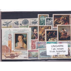 Ungarn - 1 Miniark + 18 stk. Stemplet