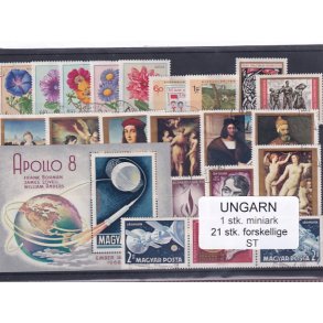 Ungarn - 1 Miniark + 21 stk. Stemplet