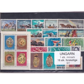Ungarn - 1 Miniark + 18 stk. Stemplet
