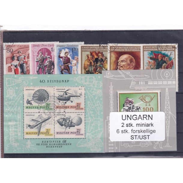 Ungarn - 2 Miniark + 6 stk. St/Ust.