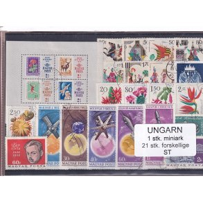 Ungarn - 1 Miniark + 21 stk. Stemplet