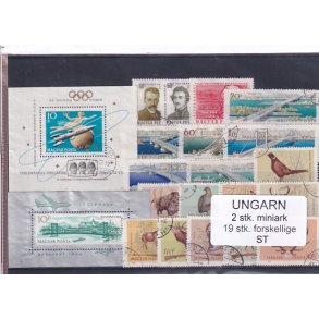 Ungarn - 2 Miniark + 19 stk. Stemplet