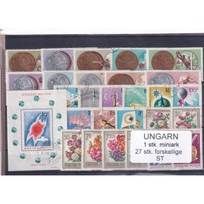 Ungarn - 1 Miniark + 27 stk. Stemplet