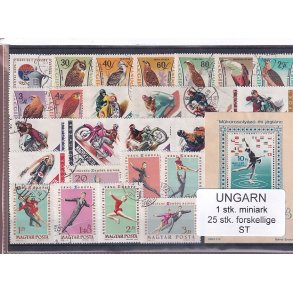 Ungarn - 1 Miniark + 25 stk. ST/UST.