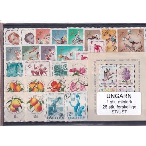 Ungarn - 2 Miniark + 26 stk. ST/UST.