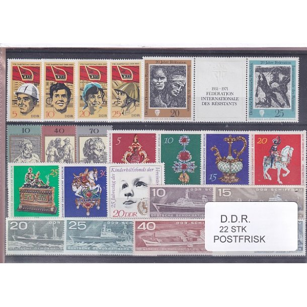 D.D.R Samling - 22 Stk. - Postfrisk