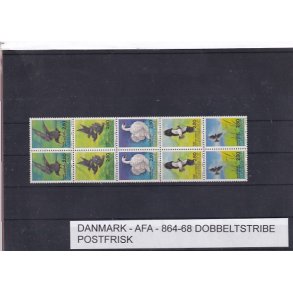 Danmark - AFA 864 - 68 - Dobbeltstribe - Postfrisk