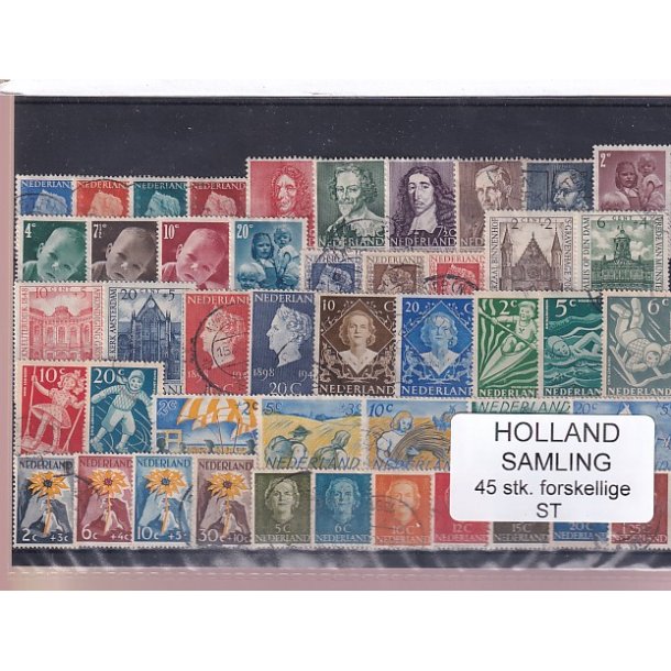 Holland Samling - 45 Stk. Stemplet/Ustemplet