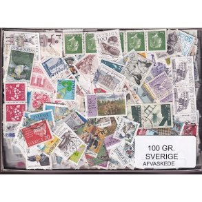 Sverige 100 g.  Afvaskede Frim�rker - mange m�rker.