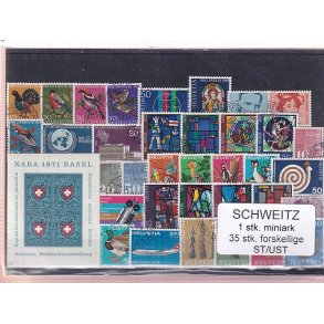 Schweiz Samling - 1 Miniark - 35 stk.  stemplet/ustemplet