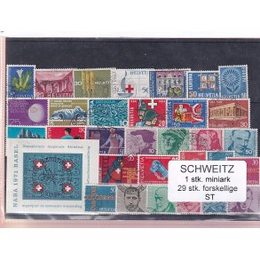 Schweiz Samling - 1 Miniark - 29 stk.  stemplet/ustemplet