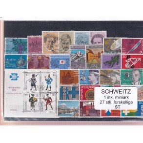 Schweiz Samling - 1 Miniark - 27 stk.  stemplet/ustemplet