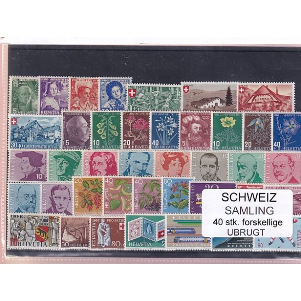 Schweiz Samling - 40 stk.  Ubrugt