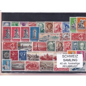 Schweiz Samling - 40 stk.  Postfrisk/Ubrugt