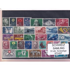 Schweiz Samling - 33 stk.  stemplet/ustemplet