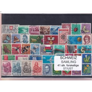 Schweiz Samling - 41 stk.  stemplet/ustemplet