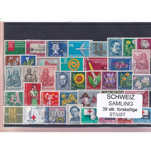 Schweiz Samling - 39 stk.  stemplet/ustemplet