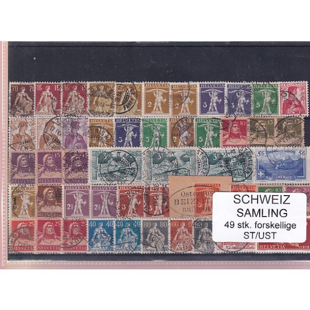 Schweiz Samling - 49 stk.  stemplet/ustemplet