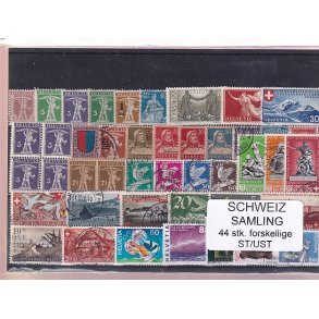Schweiz Samling - 44 stk.  stemplet/ustemplet