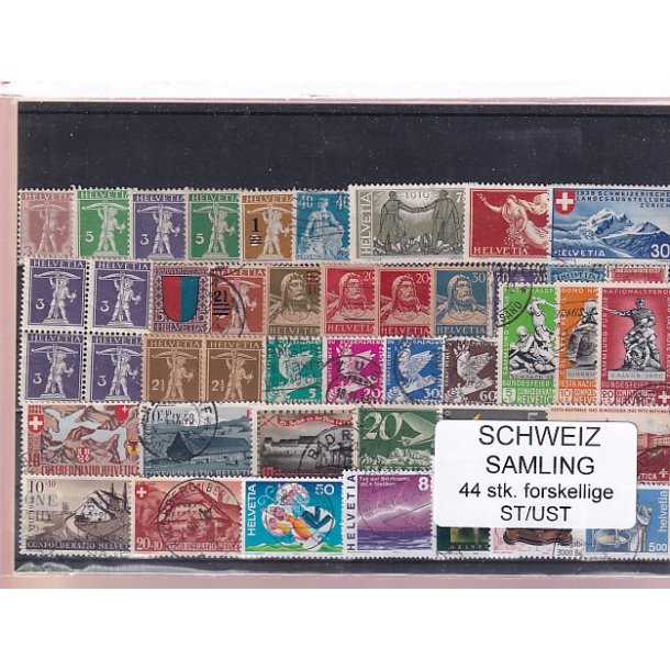Schweiz Samling - 44 stk.  stemplet/ustemplet