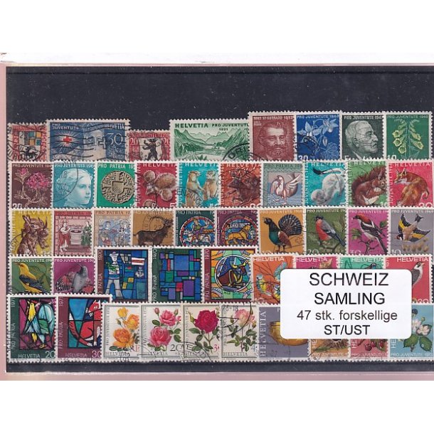 Schweiz Samling - 47 stk.  stemplet