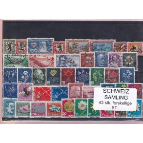 Schweiz Samling - 43 stk.  stemplet