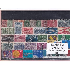 Schweiz Samling - 36 stk.  stemplet