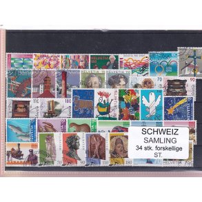 Schweiz Samling - 34 stk.  stemplet