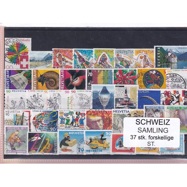 Schweiz Samling - 37 stk.  stemplet