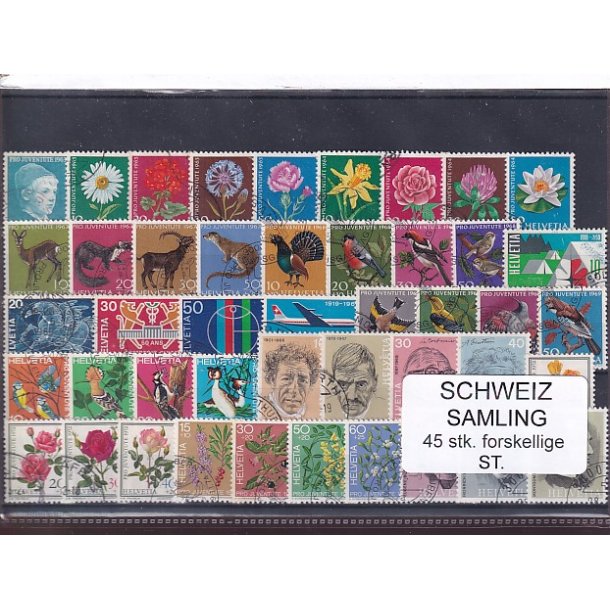 Schweiz Samling - 45 stk.  stemplet/ustemplet