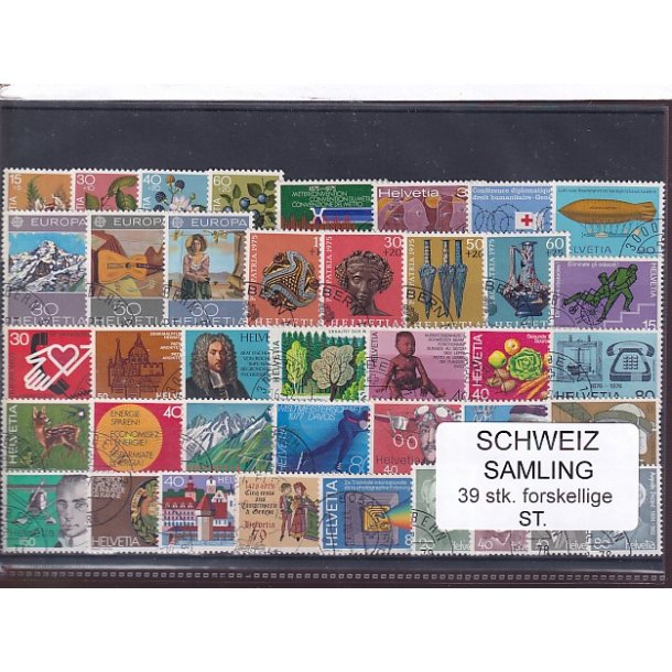 Schweiz Samling - 39 stk.  stemplet/ustemplet