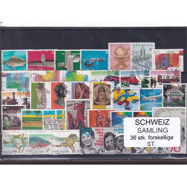 Schweiz Samling - 36 stk.  stemplet/ustemplet