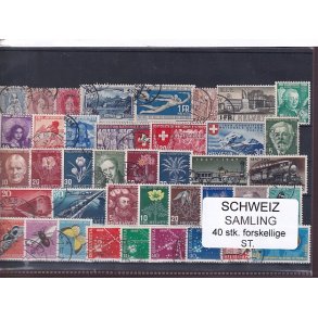 Schweiz Samling - 40 stk.  stemplet/ustemplet