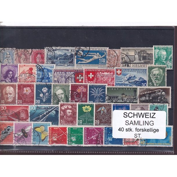Schweiz Samling - 40 stk.  stemplet/ustemplet