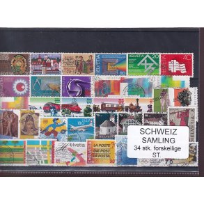 Schweiz Samling - 34 stk.  stemplet/ustemplet