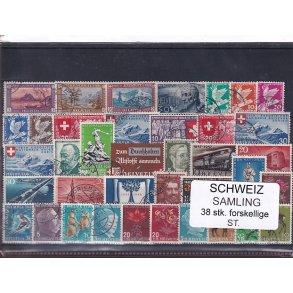 Schweiz Samling - 38 stk.  stemplet/ustemplet