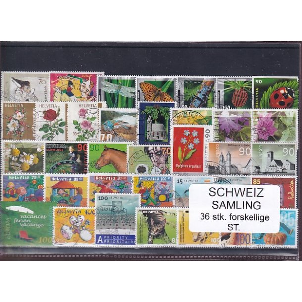 Schweiz Samling - 36 stk.  stemplet/ustemplet