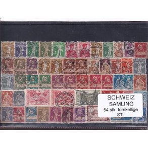 Schweiz Samling - 54 stk.  stemplet/ustemplet