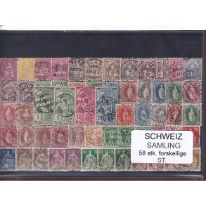 Schweiz Samling - 58 stk.  stemplet/ustemplet