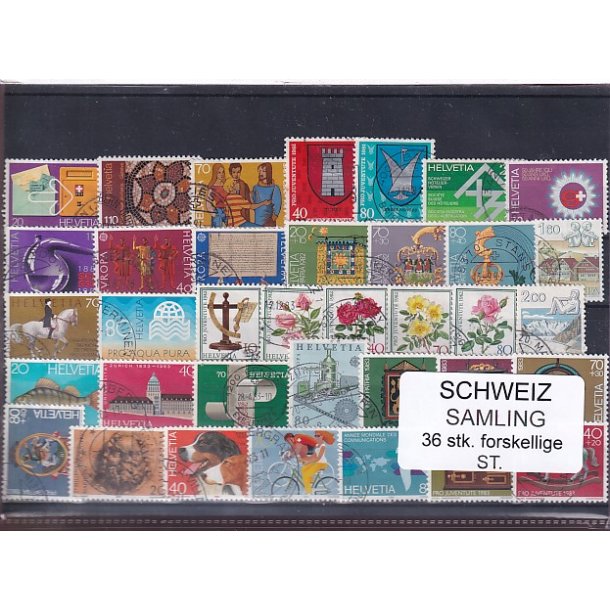 Schweiz Samling - 36 stk.  stemplet/ustemplet