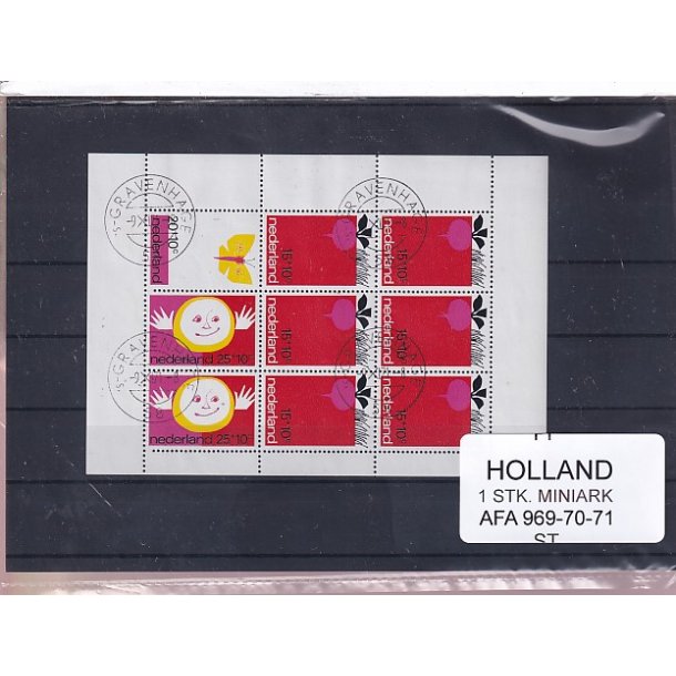 Holland - 1 Stk. Miniark - AFA 969-70-71 - Stemplet