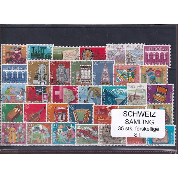Schweiz Samling - 35 stk.  stemplet/ustemplet