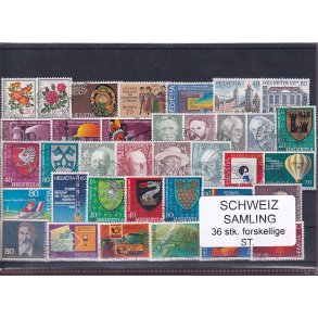 Schweiz Samling - 36 stk.  stemplet/ustemplet