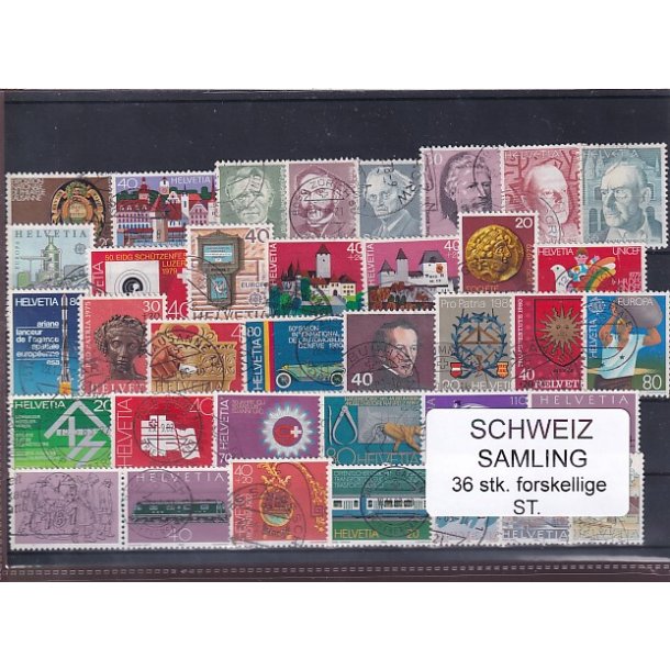 Schweiz Samling - 36 stk.  stemplet/ustemplet