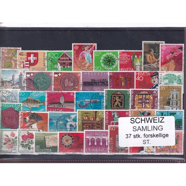 Schweiz Samling - 37 stk.  stemplet/ustemplet