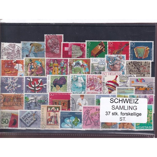 Schweiz Samling - 37 stk.  stemplet/ustemplet